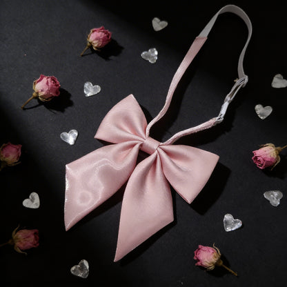 JK Seifuku Satin Bow Tie — Japanese School Uniform Collar, Kawaii Cosplay