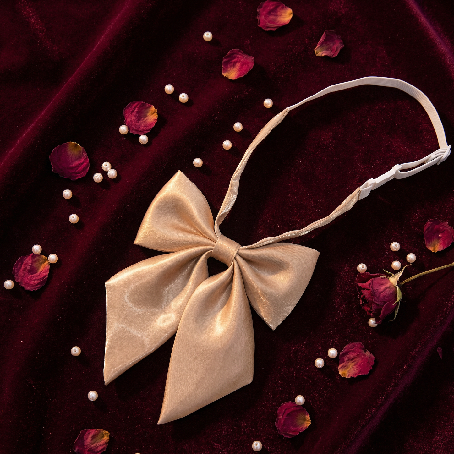 JK Seifuku Satin Bow Tie — Japanese School Uniform Collar, Kawaii Cosplay