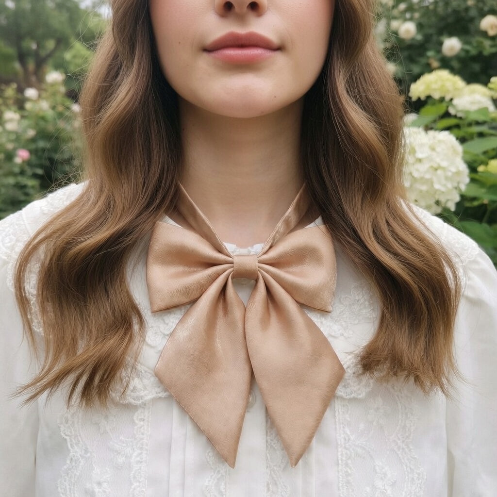 JK Seifuku Satin Bow Tie — Japanese School Uniform Collar, Kawaii Cosplay