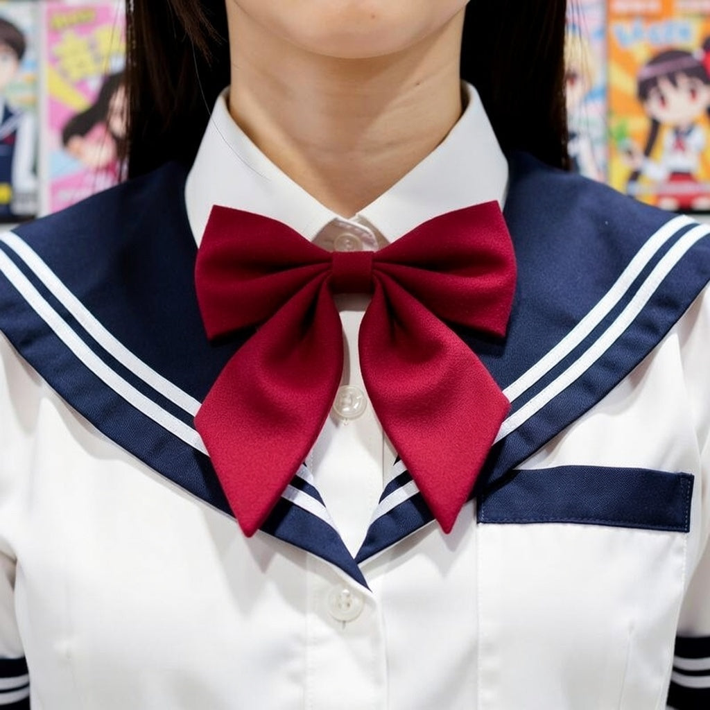 JK Seifuku Satin Bow Tie — Japanese School Uniform Collar, Kawaii Cosplay